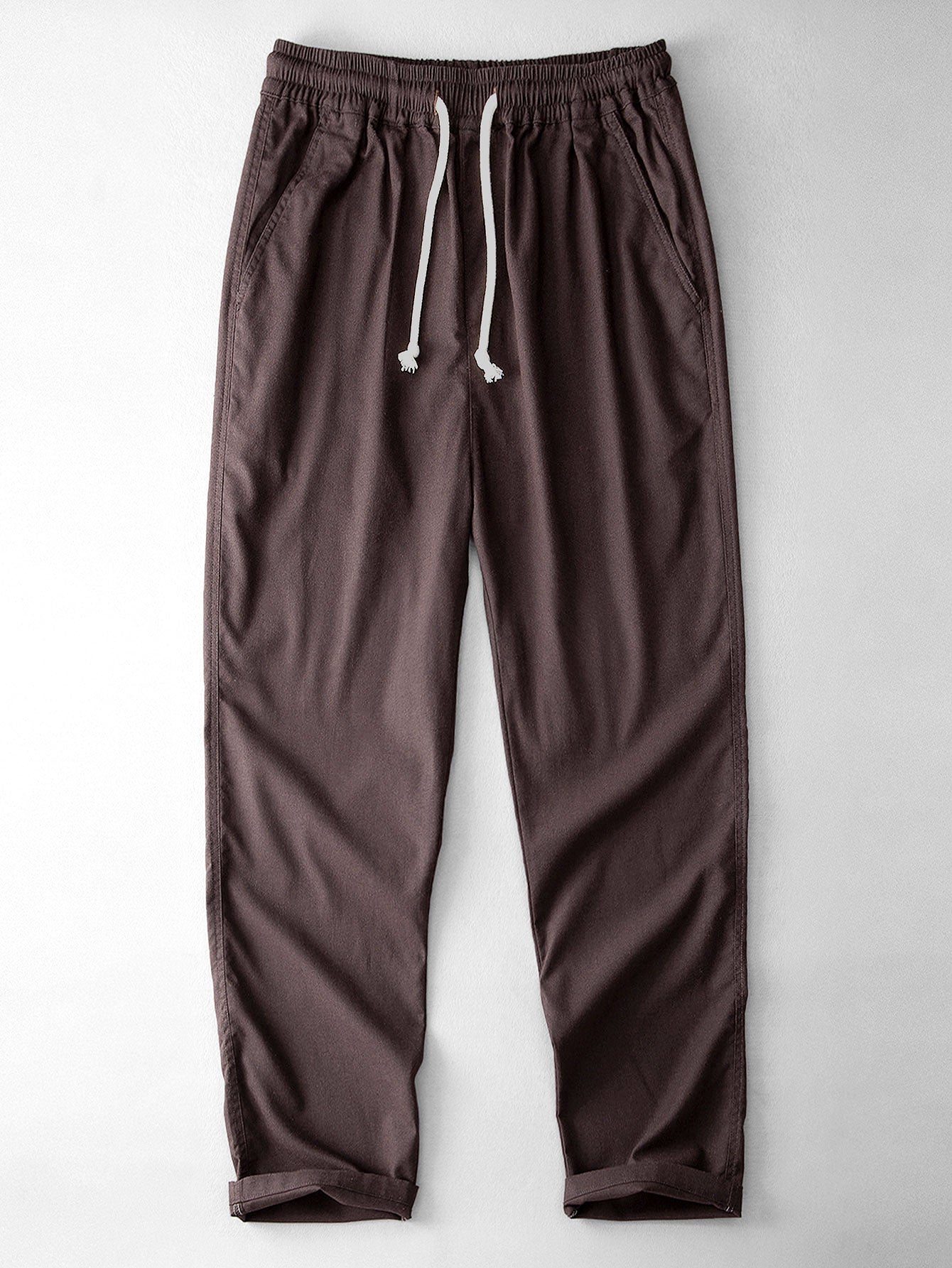 Camicetta Geometrica Jacquard Cubana & Pantaloni in Lino a Gamba Dritta