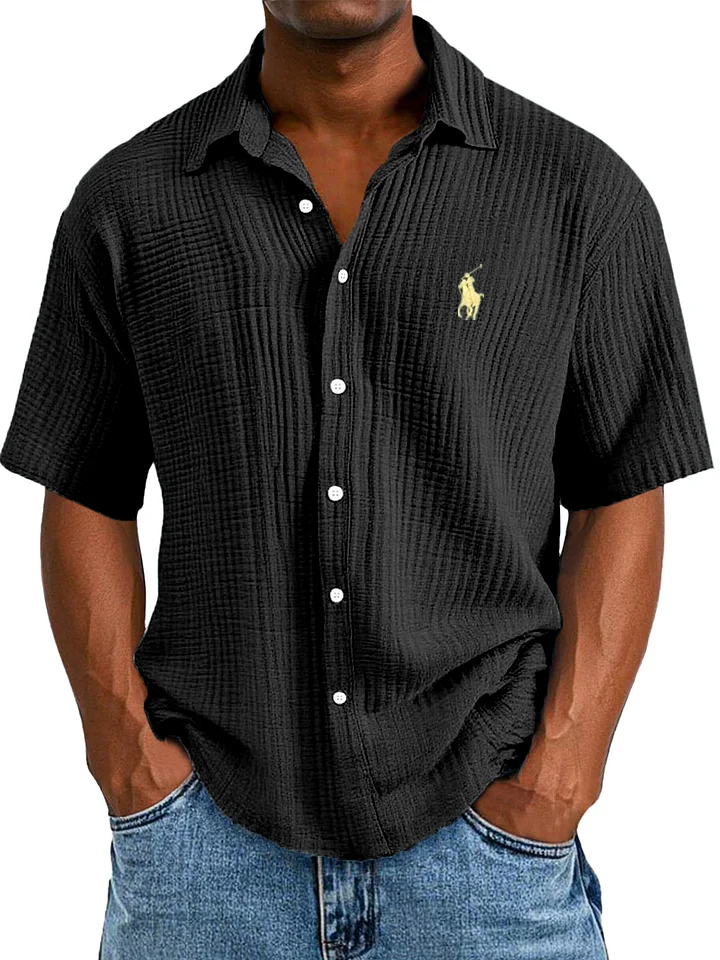 Camicia Estiva Casual, Larga e Confortevole a Maniche Corte per Uomini