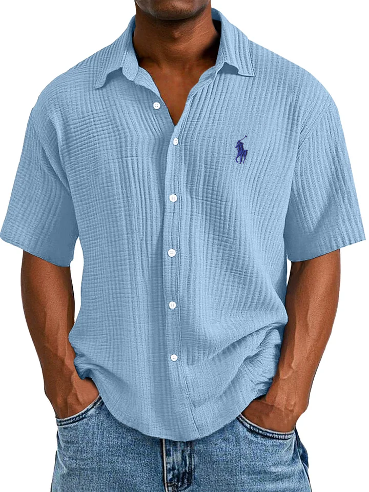 Camicia Estiva Casual, Larga e Confortevole a Maniche Corte per Uomini