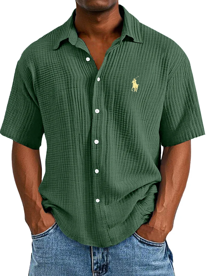 Camicia Estiva Casual, Larga e Confortevole a Maniche Corte per Uomini