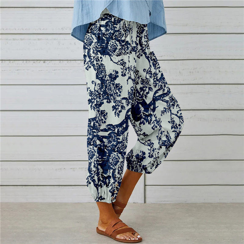 【Cotone e Lino】Pantaloni Stampati Vintage