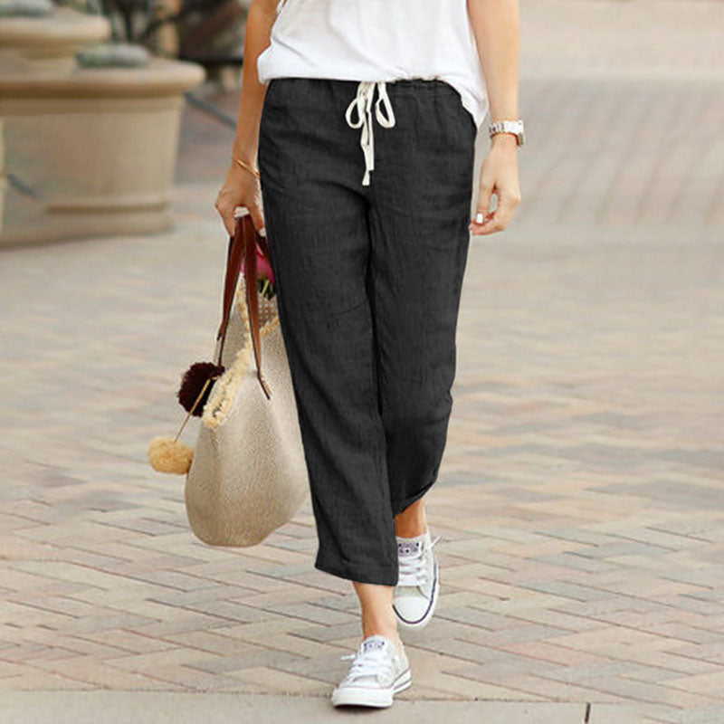 【Cotone e Lino】Pantaloni Casual Dritti