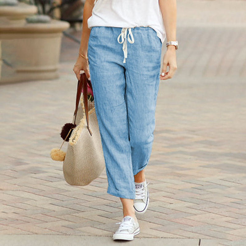 【Cotone e Lino】Pantaloni Casual Dritti