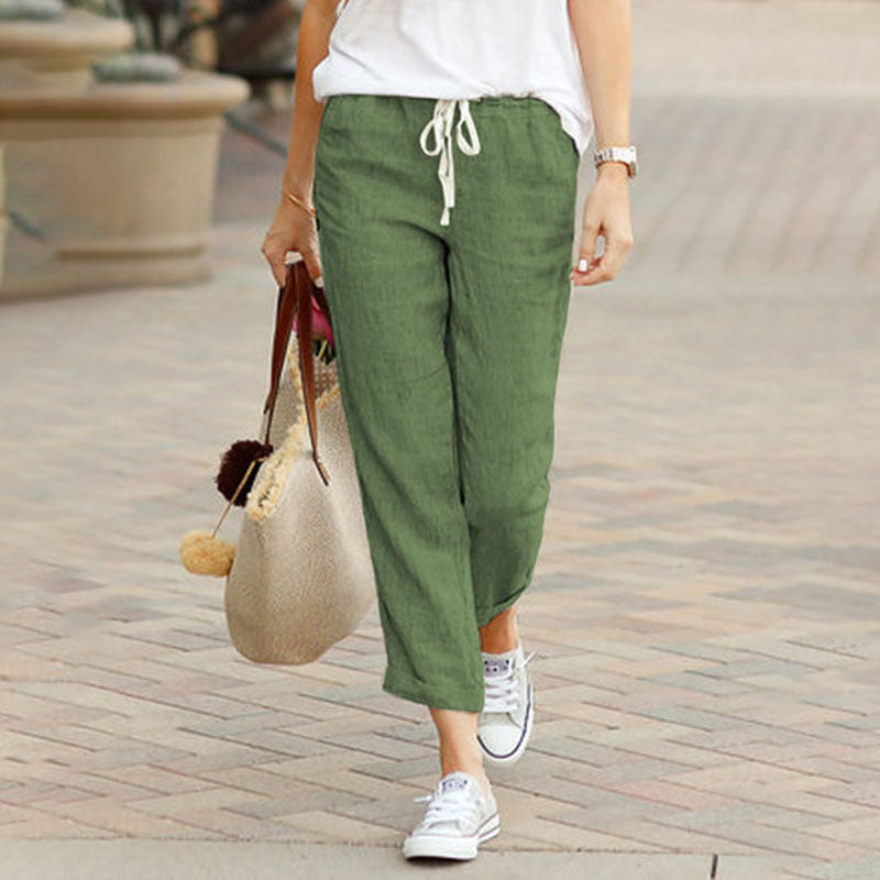 【Cotone e Lino】Pantaloni Casual Dritti