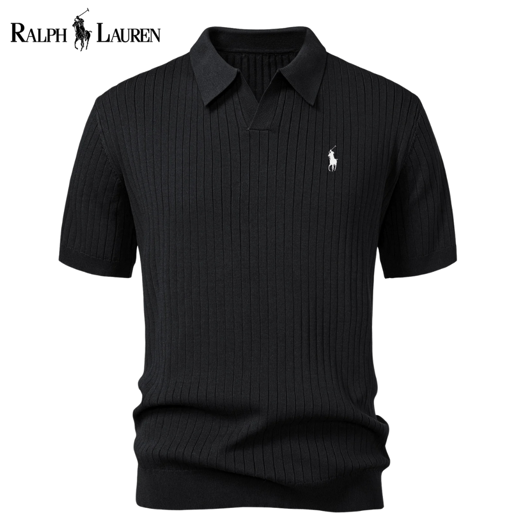 Polo Tricot RL™ con Collo a V e Strisce