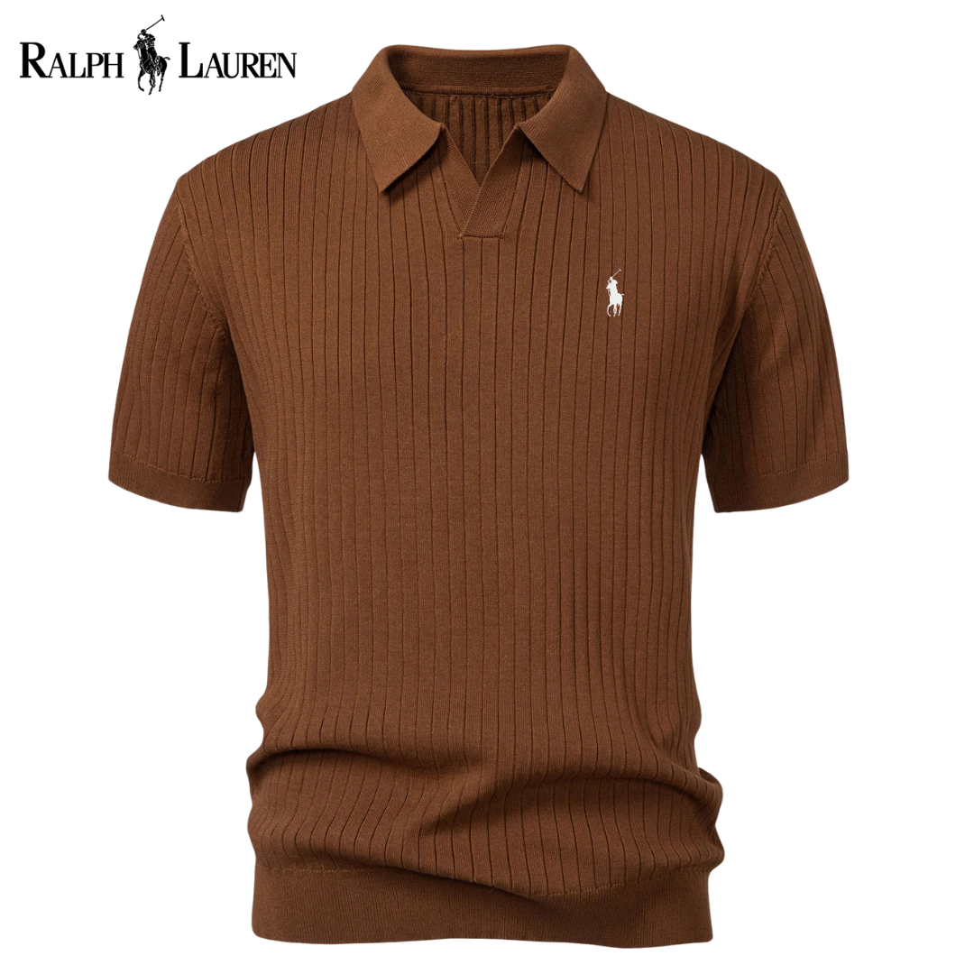 Polo Tricot RL™ con Collo a V e Strisce