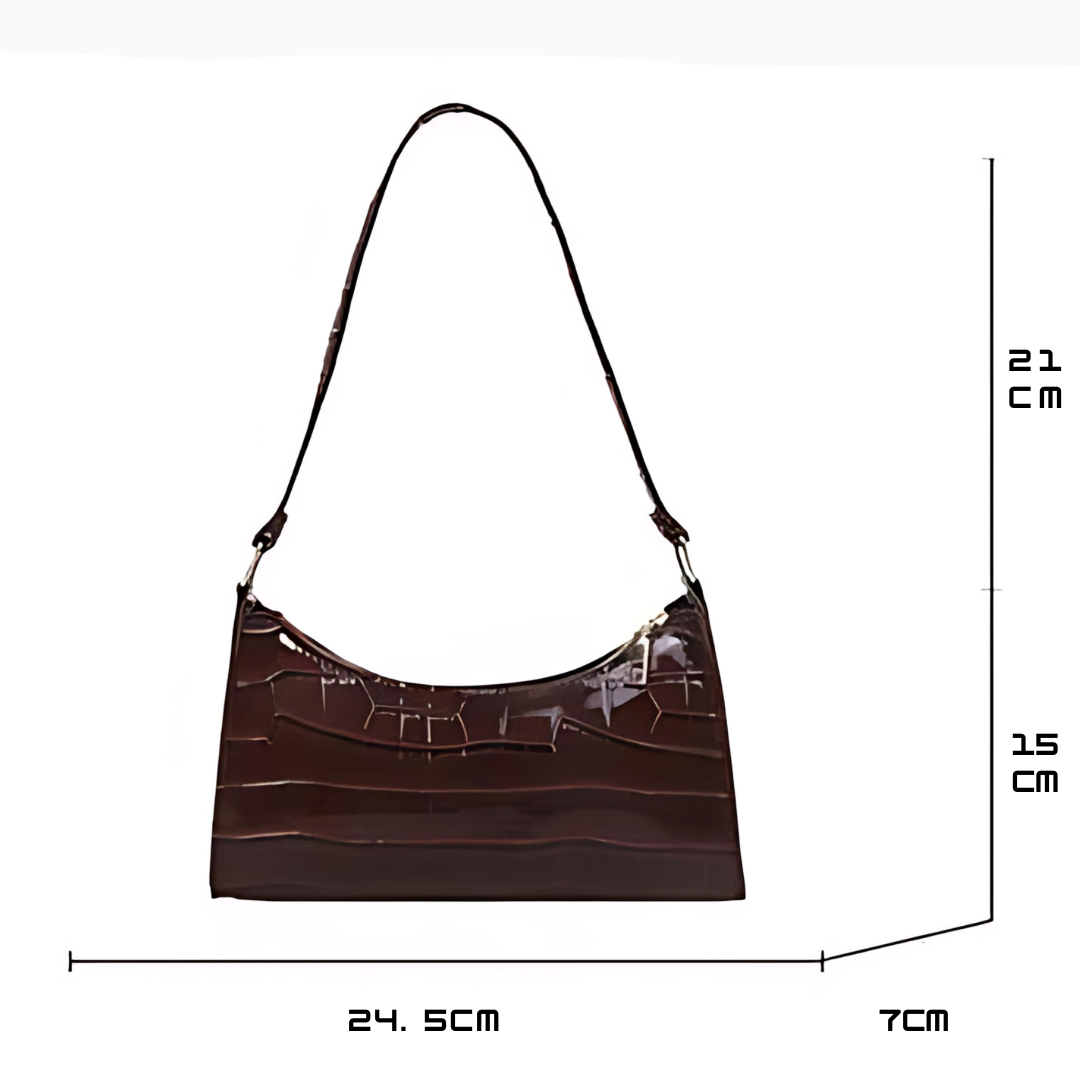 Aurellia. - Borsa in Pelle Lucida Spaziosa ed Elegante per Uso Quotidiano