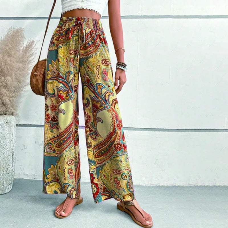 Pantaloni Casual con Stampa Etnica