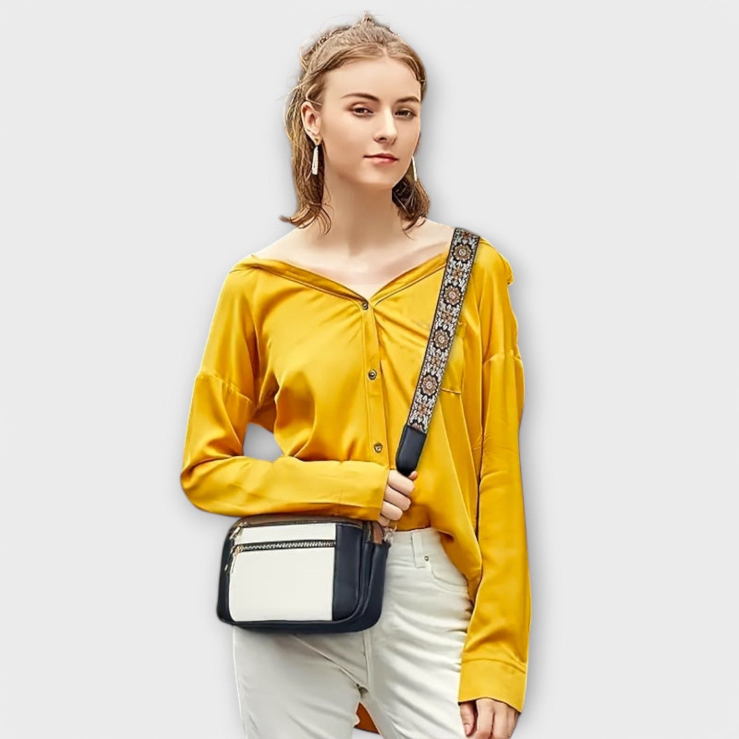 Borsa a Tracolla in Pelle Vegana Aurellia, Stile Retro con Cinghia Boho Regolabile, Ampio Spazio per Essenziali