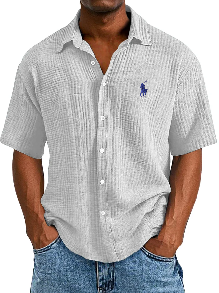Camicia Estiva Casual, Larga e Confortevole a Maniche Corte per Uomini