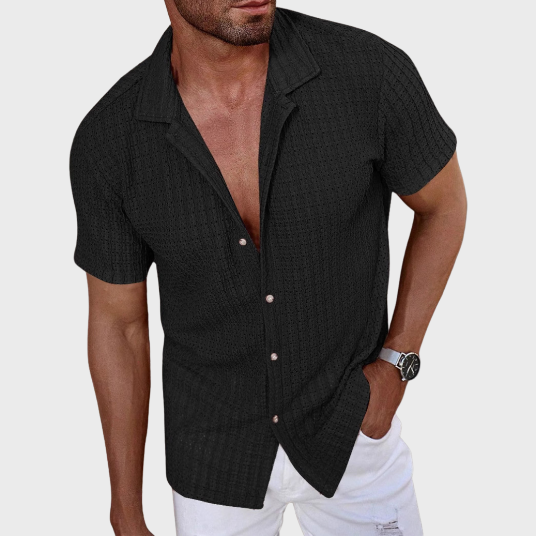 Camicia a Maglia Testurizzata Breeze Haven Hills