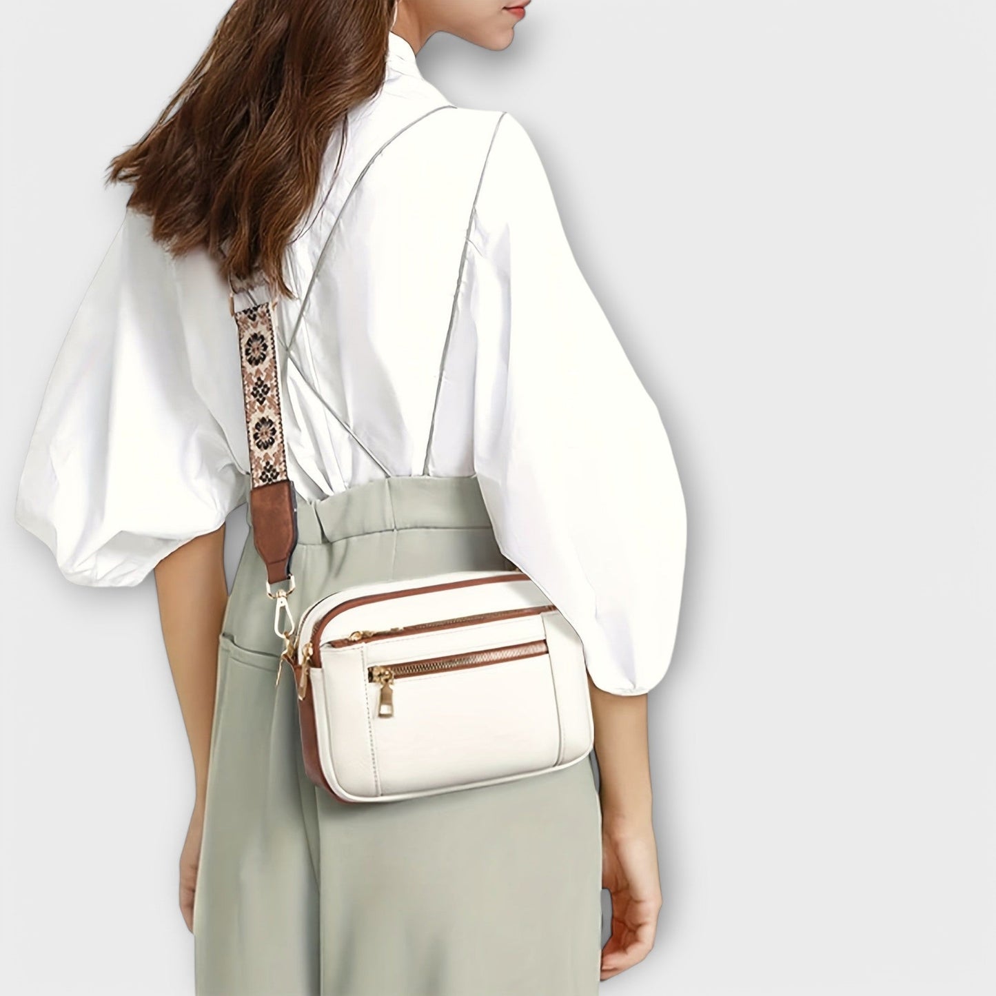 Borsa a Tracolla in Pelle Vegana Aurellia, Stile Retro con Cinghia Boho Regolabile, Ampio Spazio per Essenziali