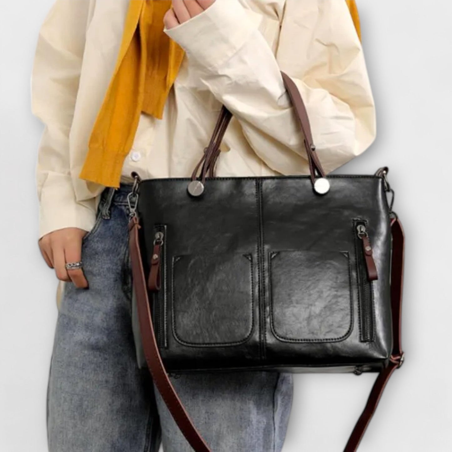 Aurellia - Borsa in Pelle Elegante e Spaziosa per Uso Quotidiano