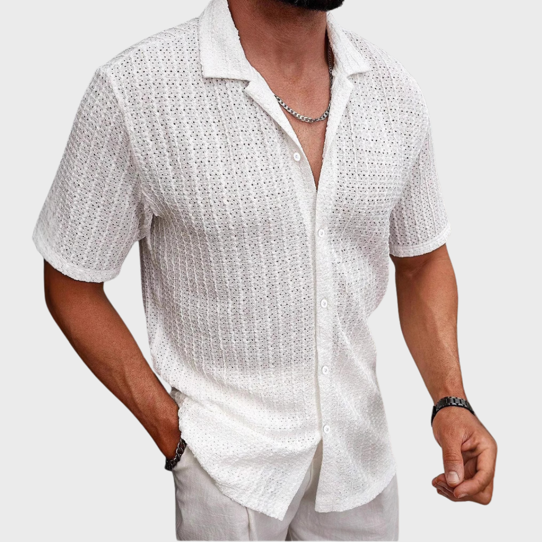 Camicia a Maglia Testurizzata Breeze Haven Hills