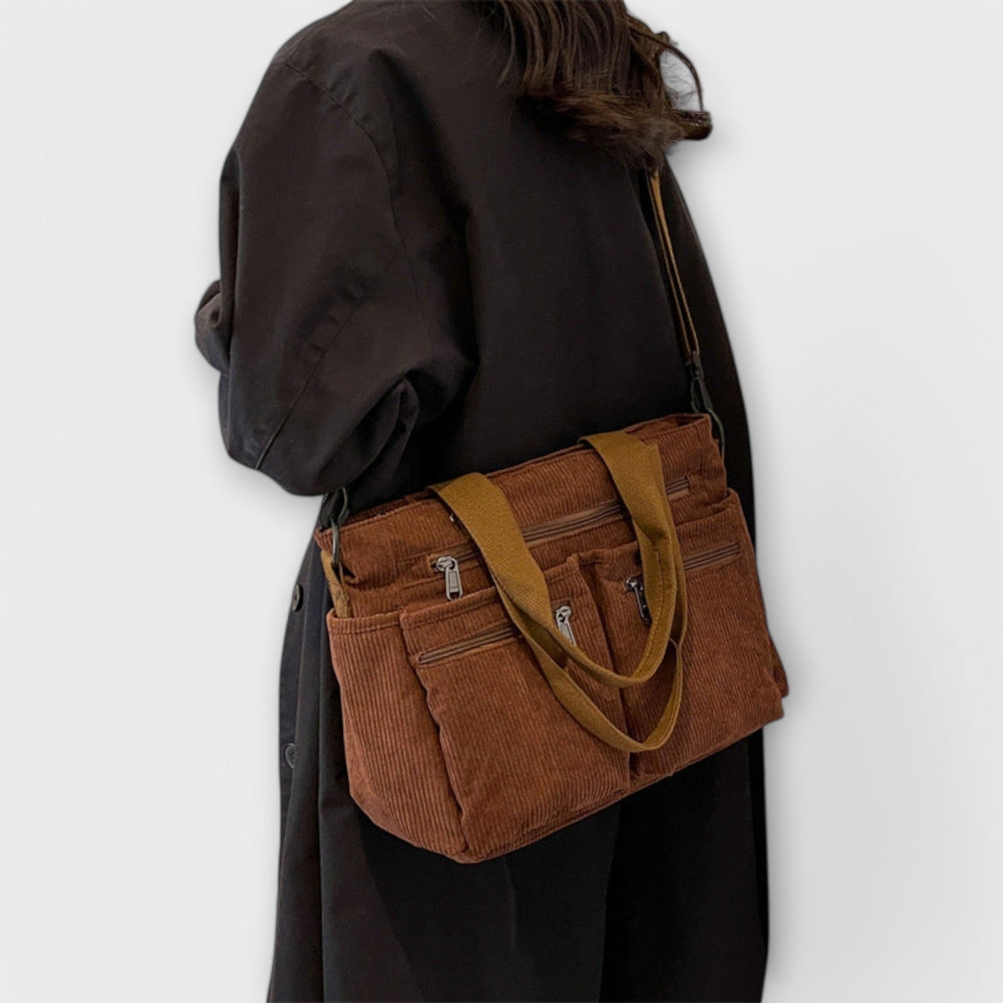 Borsa Aurellia - Materiale in corda leggero e resistente all'acqua, spaziosa con scomparto con zip, ideale per lavoro o viaggio