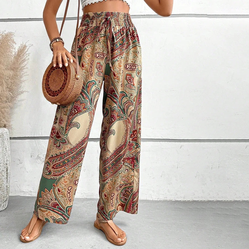 Pantaloni Casual con Stampa Etnica