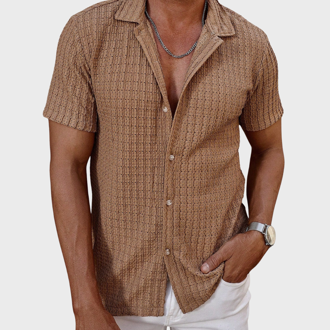 Camicia a Maglia Testurizzata Breeze Haven Hills