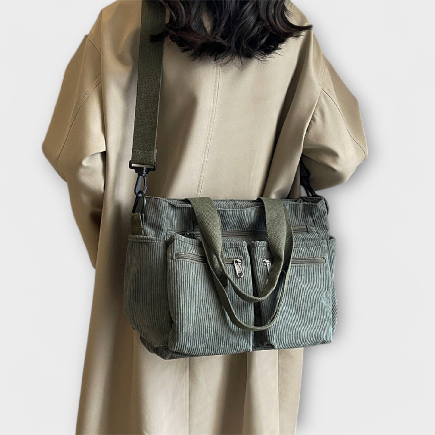 Borsa Aurellia - Materiale in corda leggero e resistente all'acqua, spaziosa con scomparto con zip, ideale per lavoro o viaggio