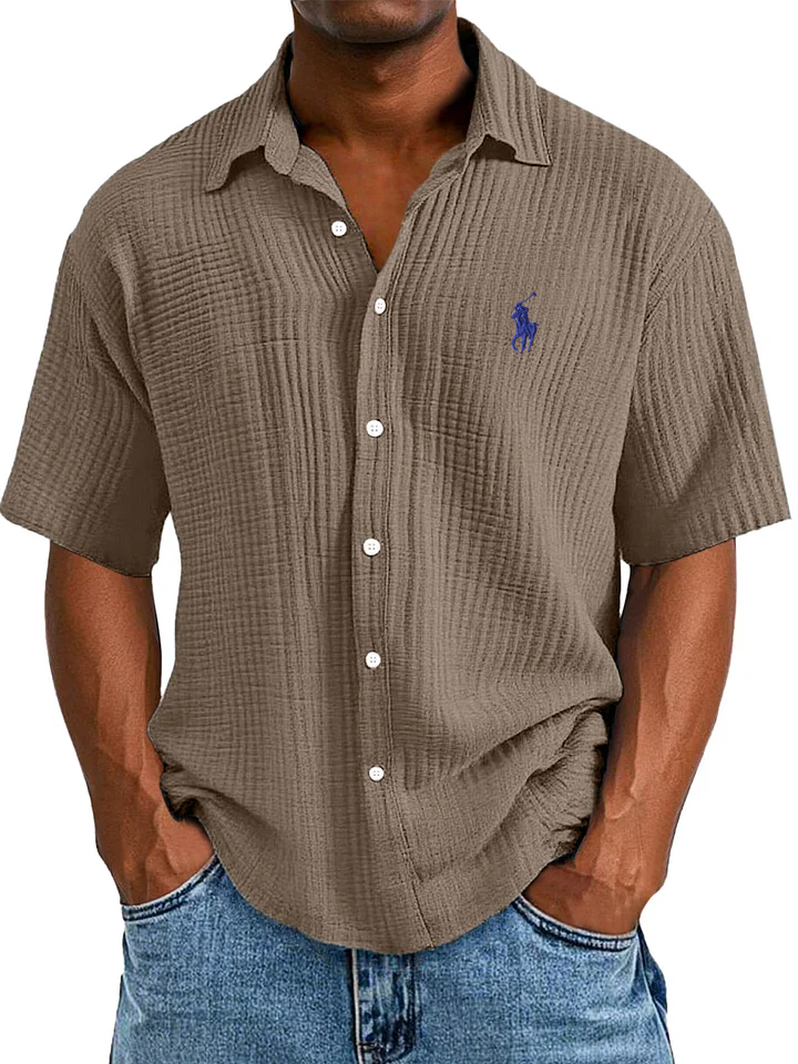 Camicia Estiva Casual, Larga e Confortevole a Maniche Corte per Uomini