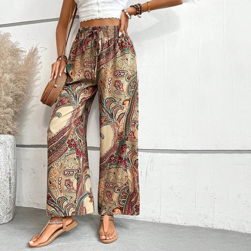 Pantaloni Casual con Stampa Etnica