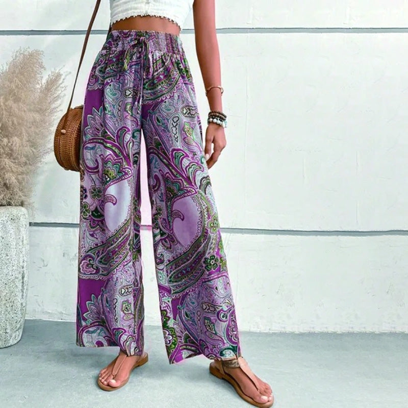 Pantaloni Casual con Stampa Etnica