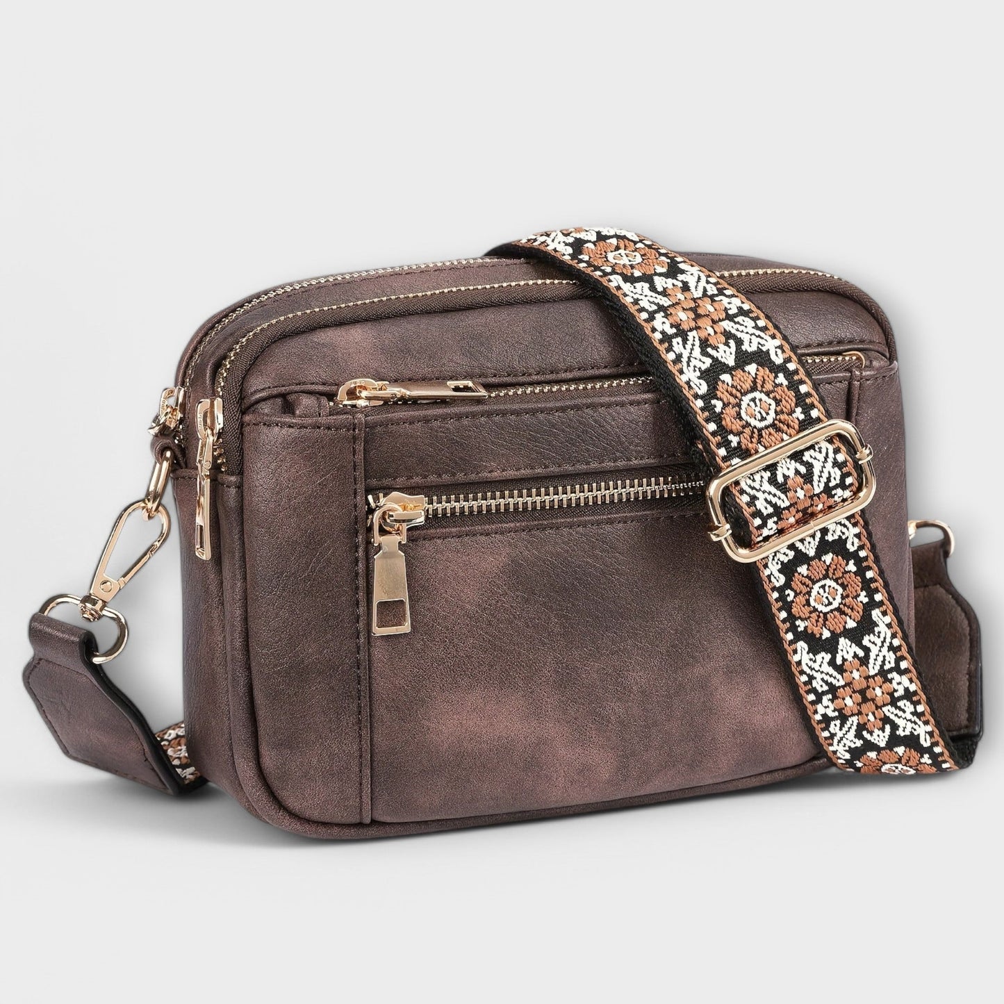 Borsa a Tracolla in Pelle Vegana Aurellia, Stile Retro con Cinghia Boho Regolabile, Ampio Spazio per Essenziali