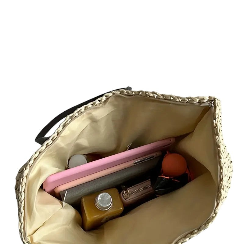 Borsa a Tracolla Woven Aurellia in Paglia con Cinghie Resistenti per Uso Quotidiano