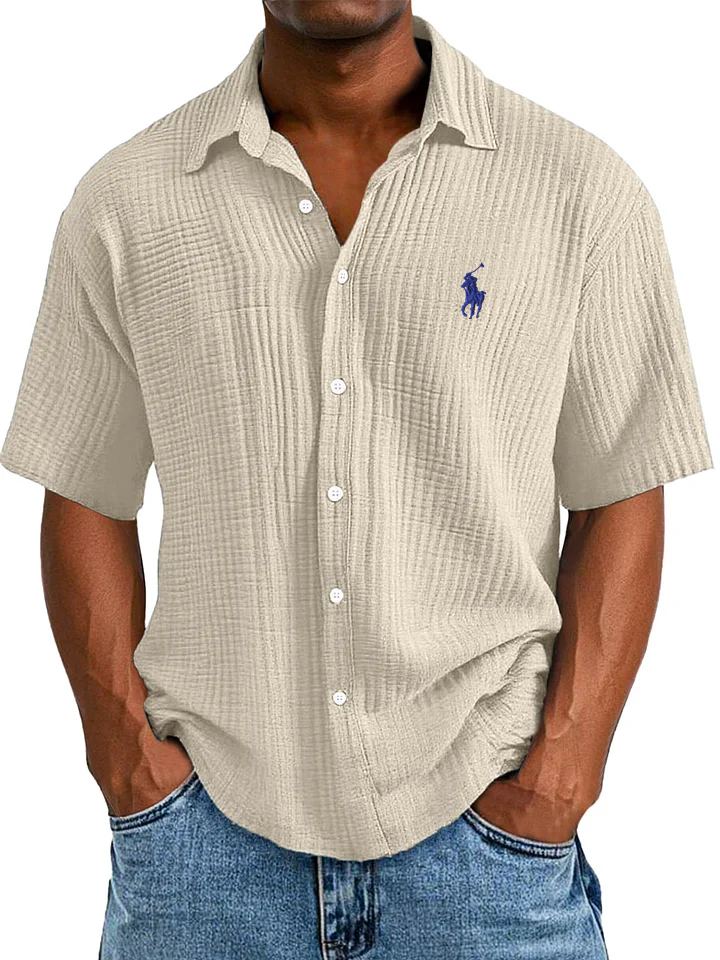 Camicia Estiva Casual, Larga e Confortevole a Maniche Corte per Uomini