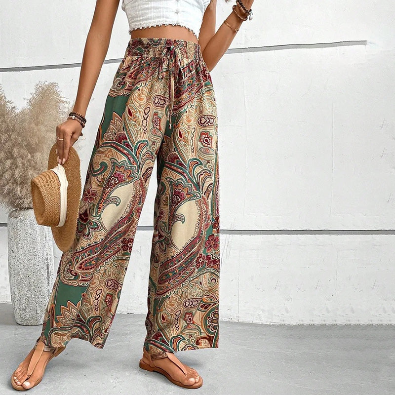 Pantaloni Casual con Stampa Etnica