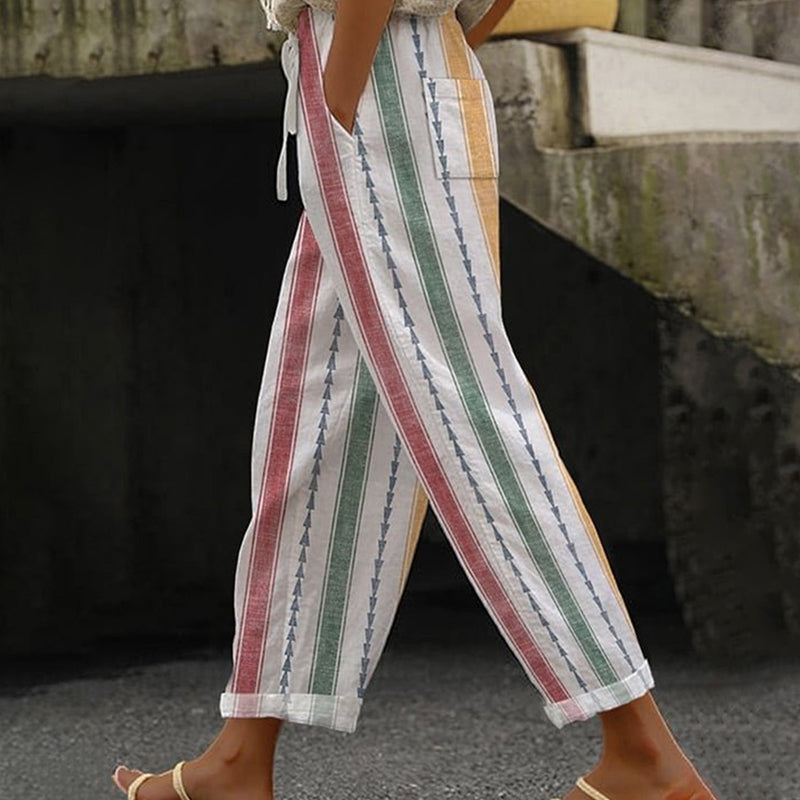 Pantaloni a Righe Casual