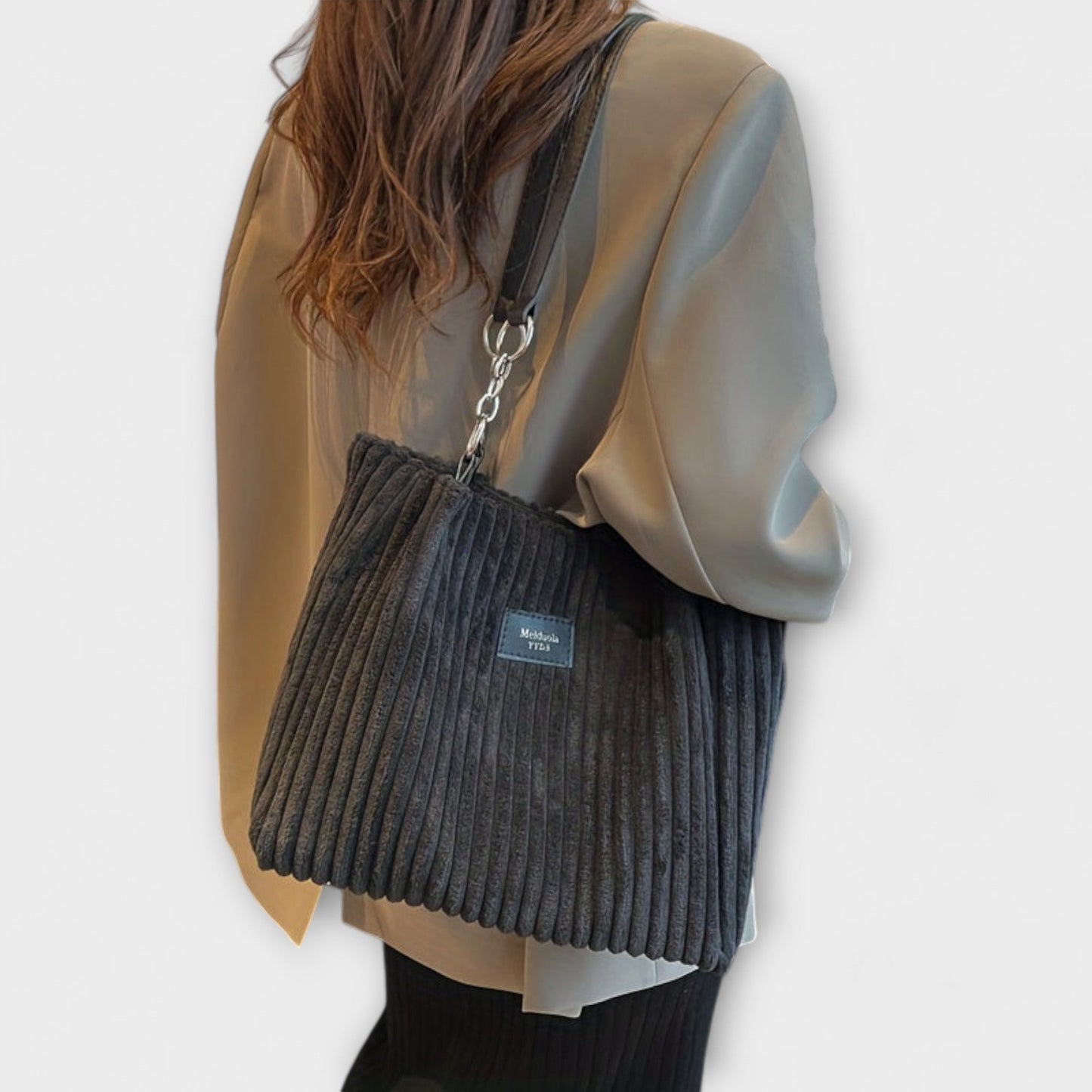 Borsa a Spalla Aurellia in Cordino Morbido - Tracolla Regolabile, Design Spazioso, Khaki