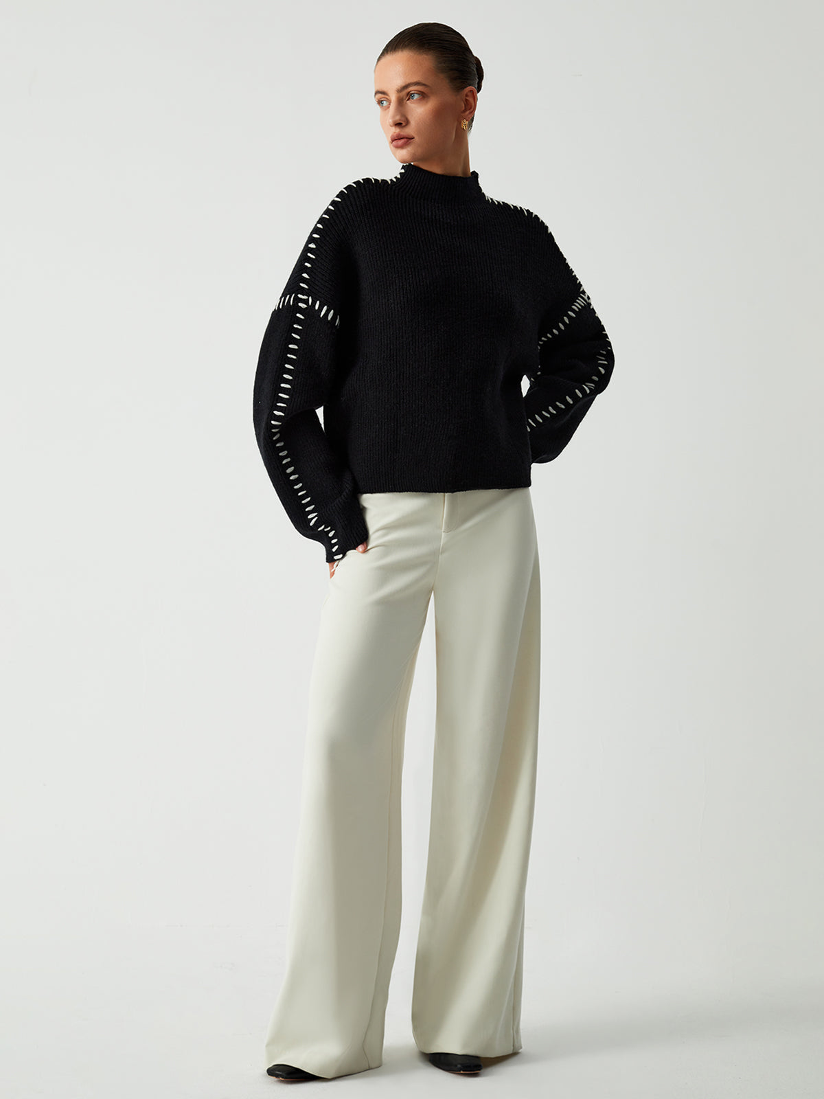 Maglione Oversized con Collo Alto Milena