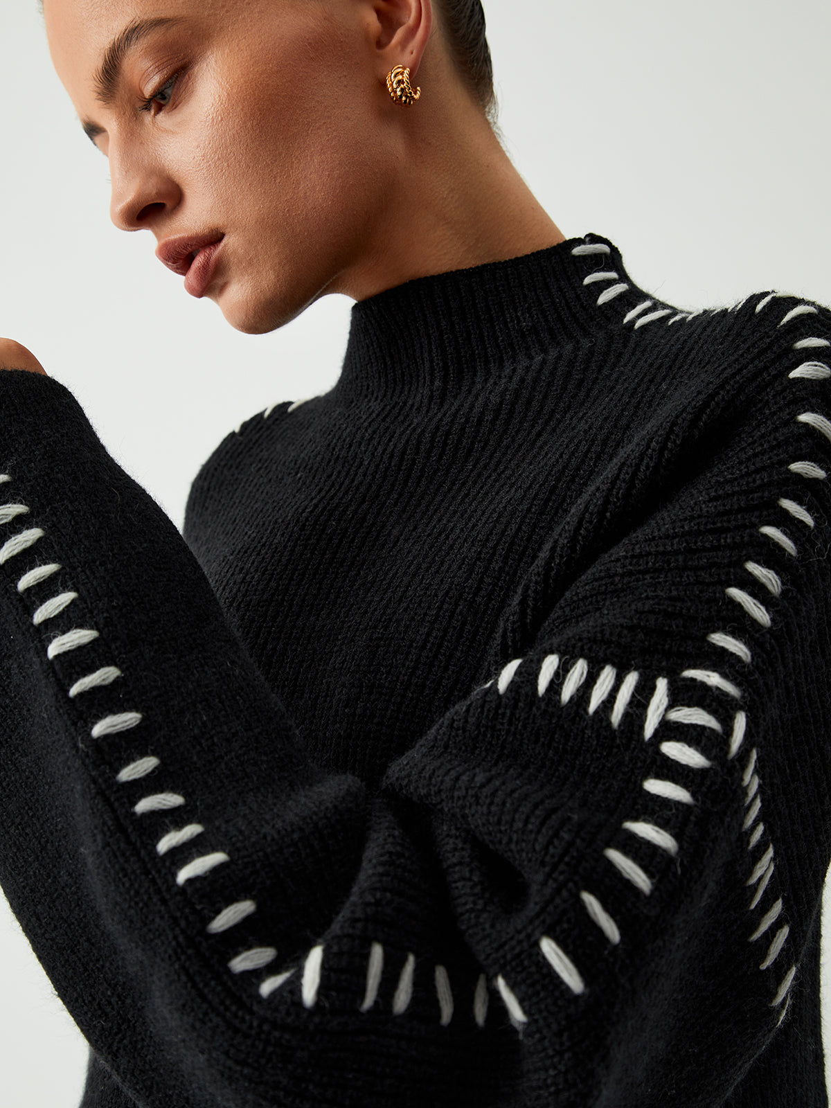 Maglione Oversized con Collo Alto Milena