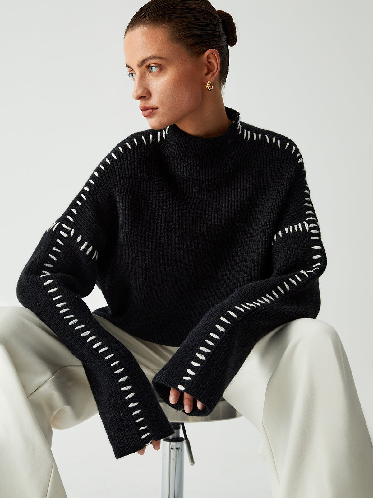 Maglione Oversized con Collo Alto Milena