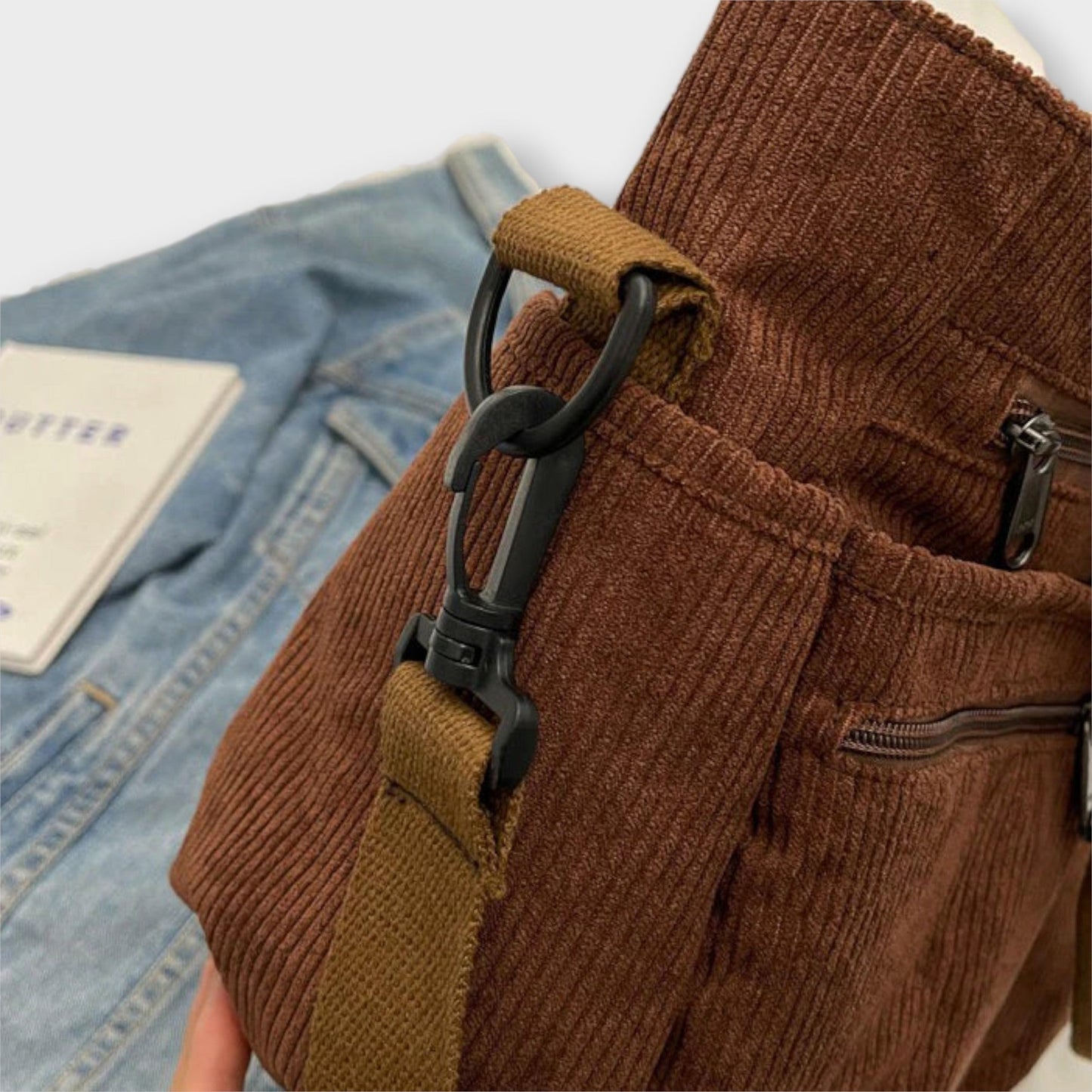Borsa Aurellia - Materiale in corda leggero e resistente all'acqua, spaziosa con scomparto con zip, ideale per lavoro o viaggio