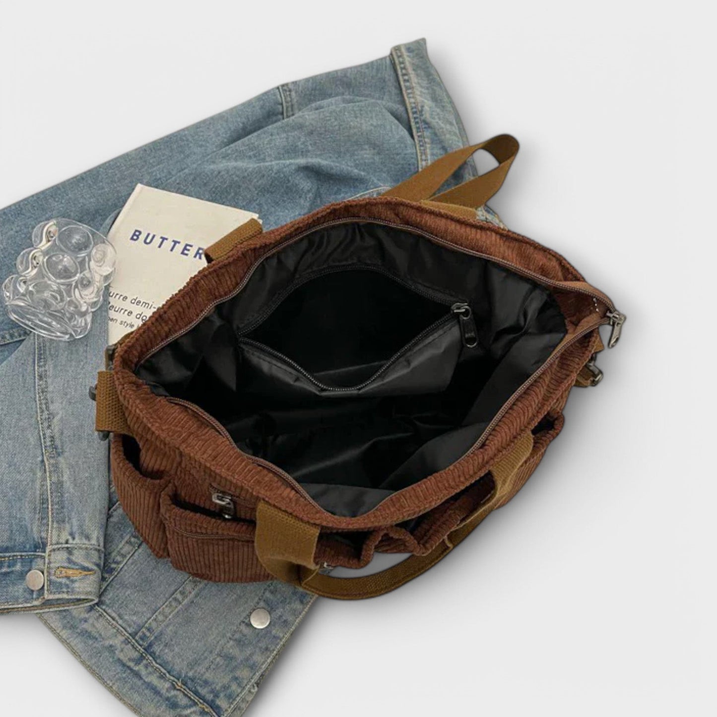 Borsa Aurellia - Materiale in corda leggero e resistente all'acqua, spaziosa con scomparto con zip, ideale per lavoro o viaggio