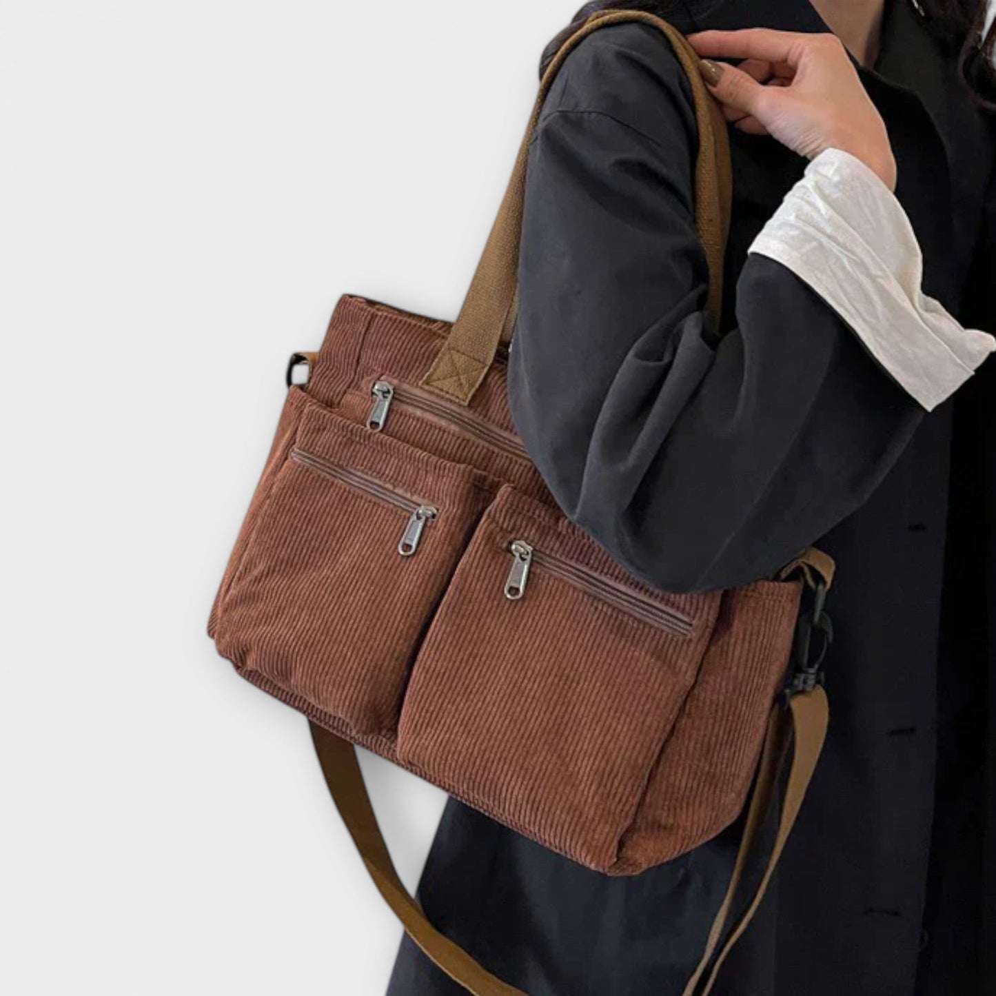 Borsa Aurellia - Materiale in corda leggero e resistente all'acqua, spaziosa con scomparto con zip, ideale per lavoro o viaggio
