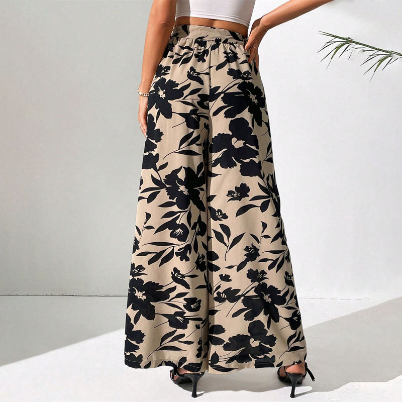 Pantaloni Vintage con Stampa Floreale