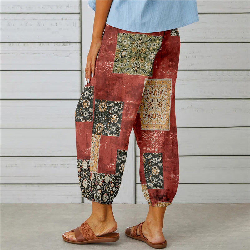 【Cotone e Lino】Pantaloni Stampati Vintage