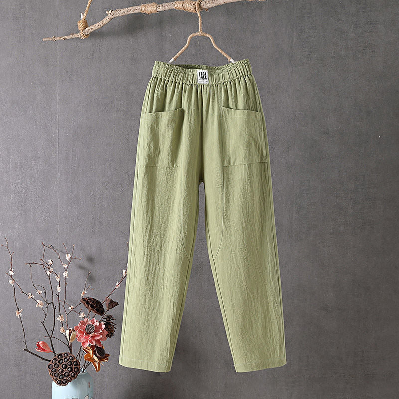 【Cotone e Lino】Pantaloni Casual Semplici