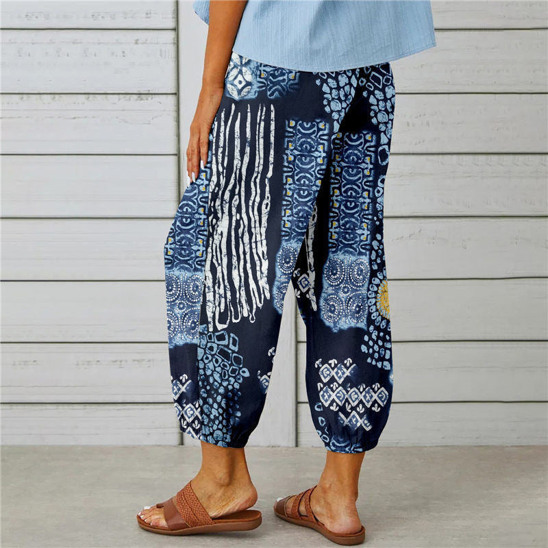 【Cotone e Lino】Pantaloni Stampati Vintage