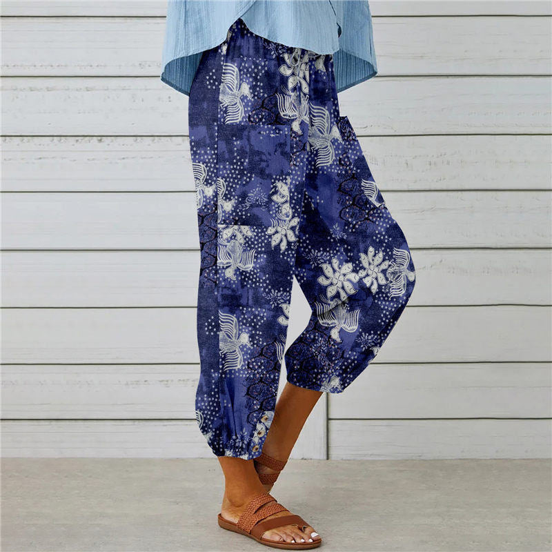 【Cotone e Lino】Pantaloni Stampati Vintage