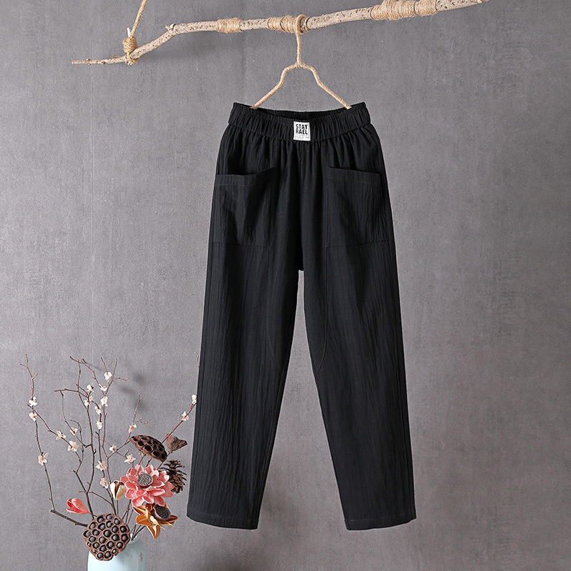 【Cotone e Lino】Pantaloni Casual Semplici