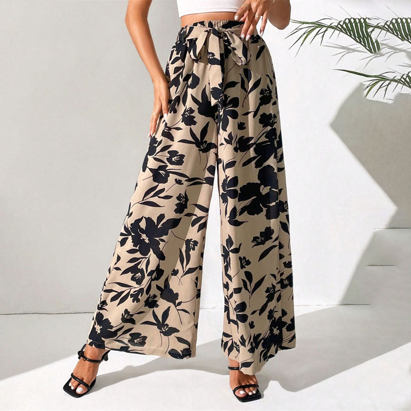 Pantaloni Vintage con Stampa Floreale