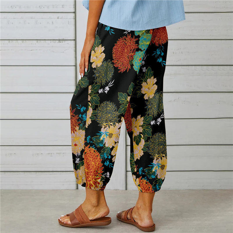 【Cotone e Lino】Pantaloni Stampati Vintage