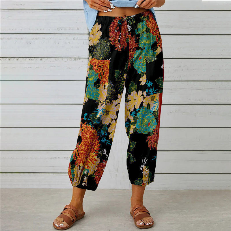 【Cotone e Lino】Pantaloni Stampati Vintage