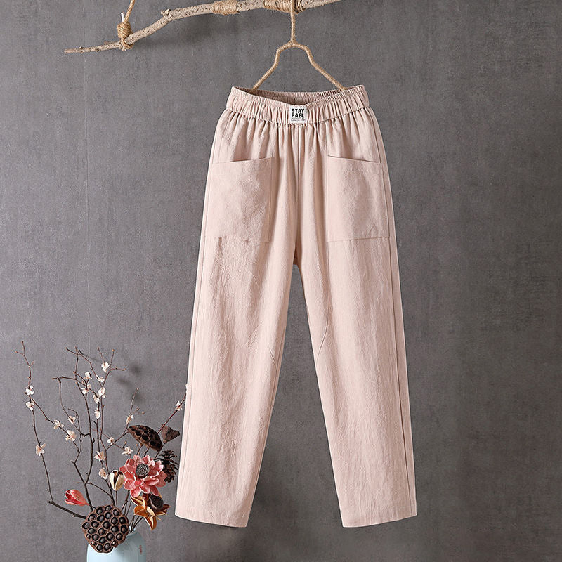 【Cotone e Lino】Pantaloni Casual Semplici