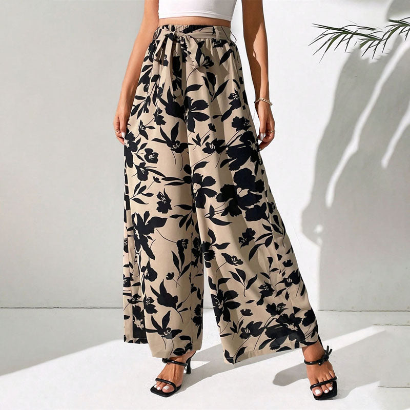 Pantaloni Vintage con Stampa Floreale