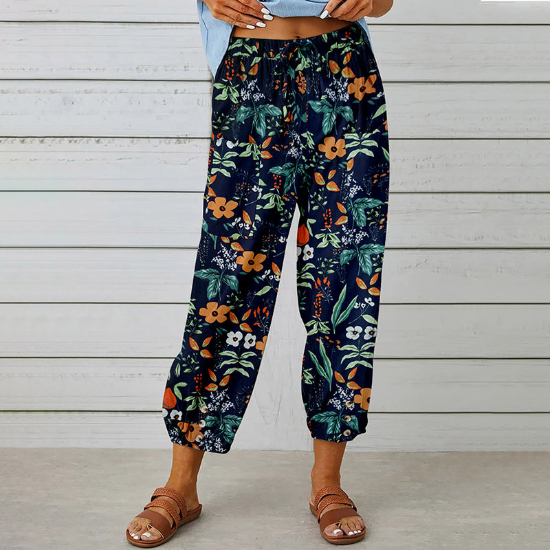 【Cotone e Lino】Pantaloni Stampati Vintage