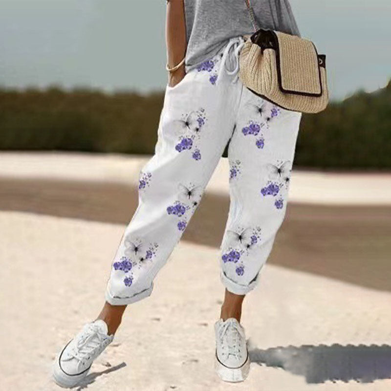 【Cotone e Lino】 Pantaloni Casual Traspiranti